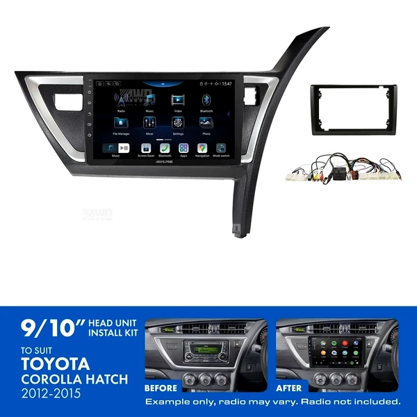 Alpine INE-AX809 + Aerpro AKTO39 Bundle 9" Trapezoid Head Unit with Install Kit to suit Toyota corolla hatch 2012-2015