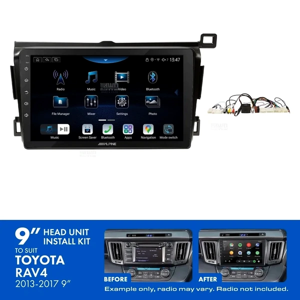 Alpine INE-AX809 + Aerpro AKTO5 Bundle 9" Trapezoid Head Unit with Install Kit to suit Toyota rav4 2013-2017