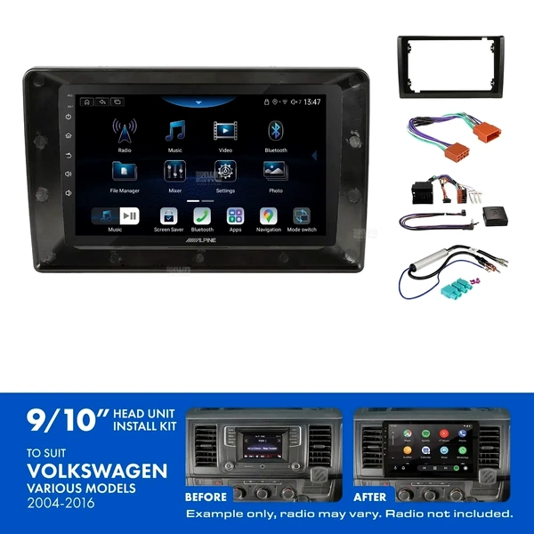 Alpine INE-AX809 + Aerpro AKVW2 Bundle 9" Trapezoid Head Unit with Install Kit to suit vw various 2005-2016