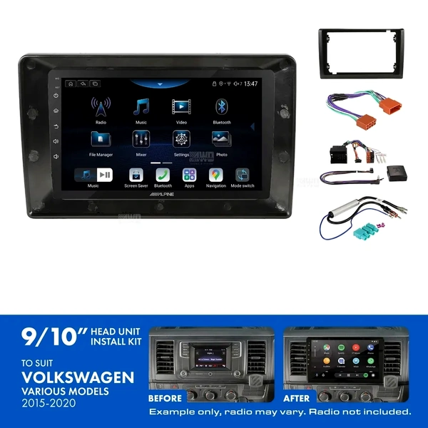 Alpine INE-AX809 + Aerpro AKVW4 Bundle 9" Trapezoid Head Unit with Install Kit to suit Volkswagen various 2015-2020