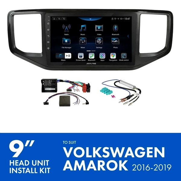 Alpine INE-AX809 + Aerpro AKVW8 Bundle 9" Trapezoid Head Unit with Install Kit to suit Volkswagen amarok 2016-2019