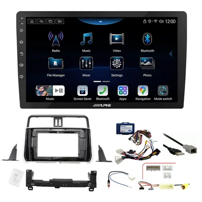 Alpine INE-AX809 9″ Trapezoid Head Unit Bundle for Toyota LandCruiser Prado 150 Series 2017–2020 – Non-Factory Amplified Vehicles