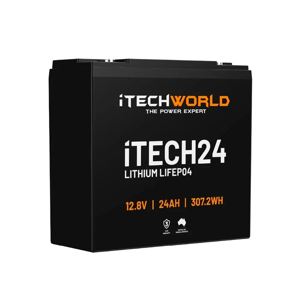 iTECH24 Deep Cycle Lithium Battery LiFePO4 24Ah
