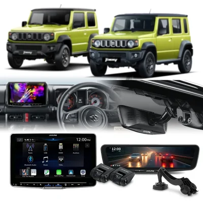 Alpine JIMNY23-F509A with DVR-DM1000KO-IC E-Mirror DVR Cameras Fits Suzuki Jimny 2018-OnWards