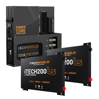 iTechworld 400Ah Ultra Slim Power Core System 2x iTECH200US Left