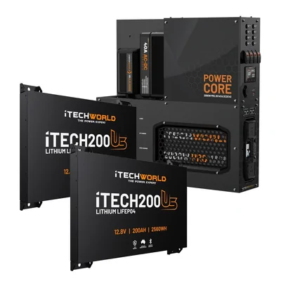 iTechworld 400Ah Ultra Slim Power Core System 2x iTECH200US Right