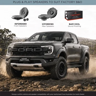 Focal Plug & Play Speaker Upgrade with Soundproofing Fits Next Gen Ford Ranger (Factory B&O) 6.0 Pack