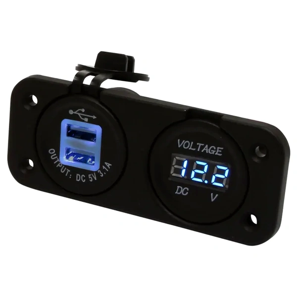 DNA Audio PA203 Heavy Duty Twin Dual USB & Volt Meter