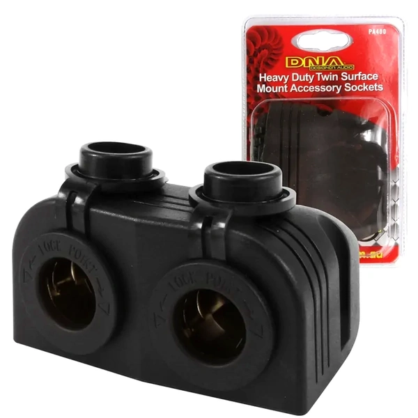 DNA Audio PA400 Heavy Duty Twin Surface Mount Accessory Sockets