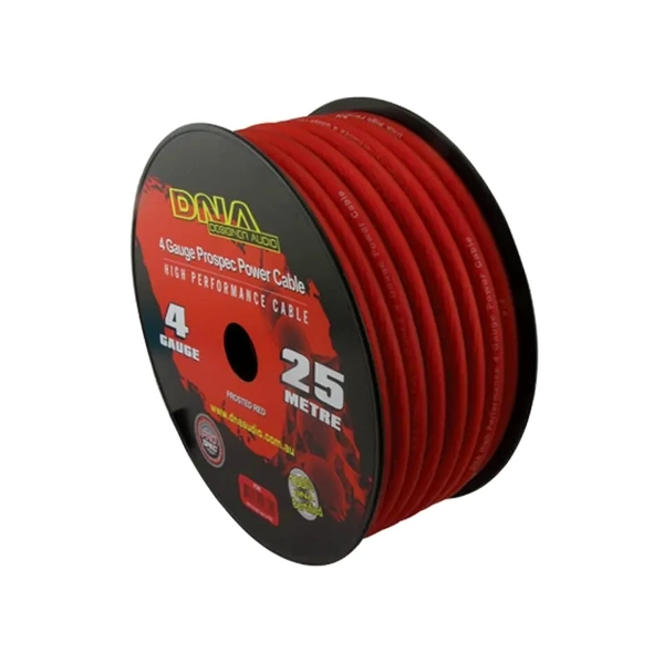 DNA Audio PC4R 4 Gauge Power Cable Frosted Red - 25 Metres