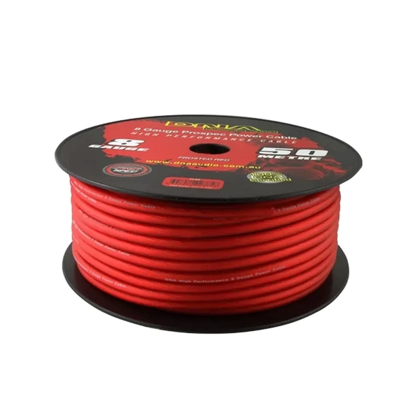 DNA Audio PC8R 8 Gauge Power Cable Frosted Red - 50 Metres
