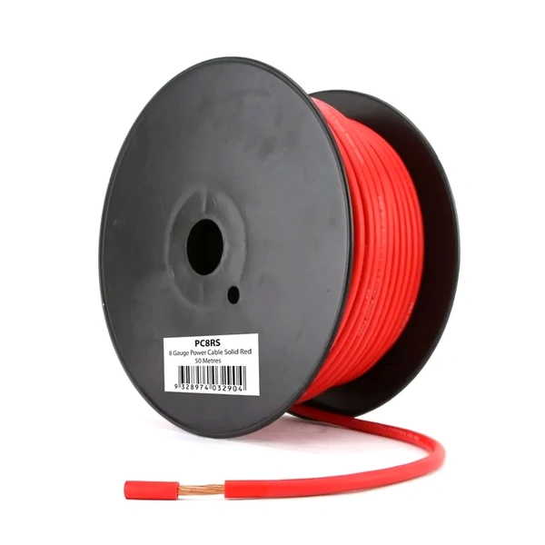 DNA Audio PC8RS 8 Gauge Power Cable Solid Red - 50 Metres
