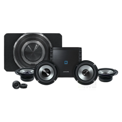 Alpine BassRev 4-Channel Speaker and 10-Inch Powered Subwoofer System Pack