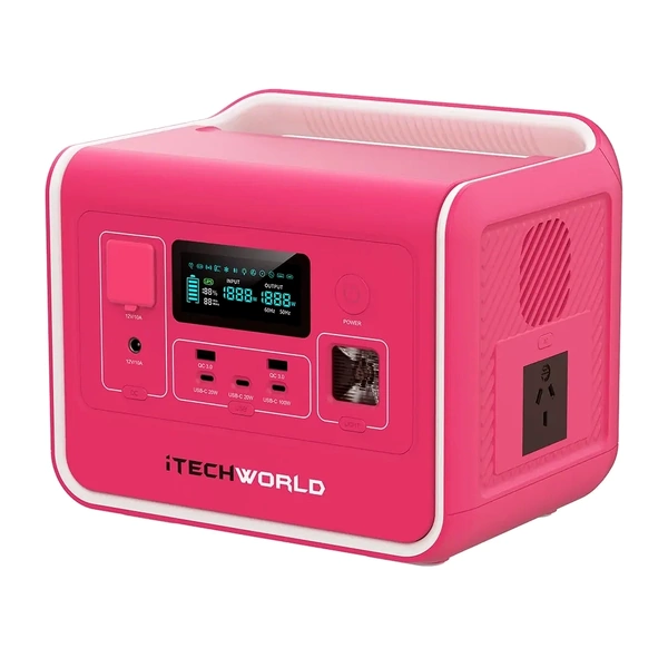 iTechworld Limited Edition Pink PS800 Portable Lithium Power Station 800W 40Ah