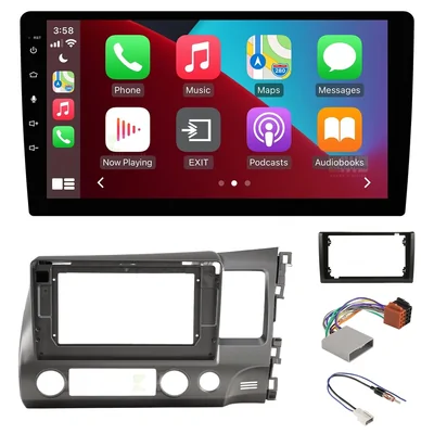 Mongoose Q9WCA + Aerpro AKHO8 Bundle 9" Trapezoid Head Unit with install kit to suit honda civic 2006-2011 without swc