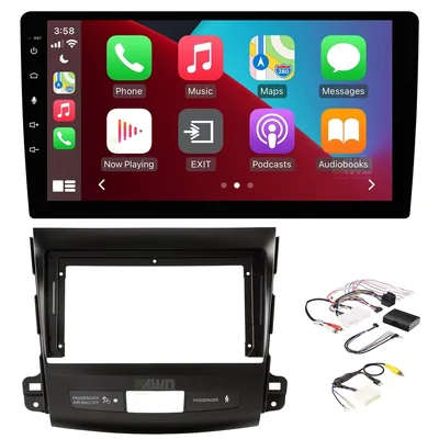 Mongoose Q9WCA + Aerpro AKMB12 Bundle 9 Inch Trapezoid Head Unit with install kit to suit mitsubishi / peugeot 2007-2012