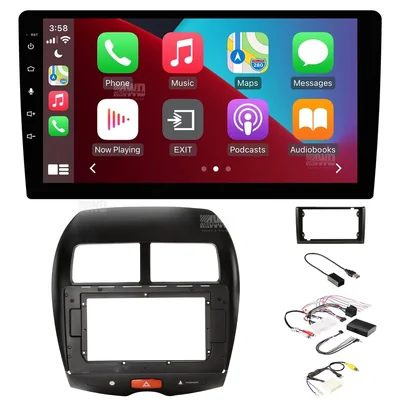 Mongoose Q9WCA + Aerpro AKMB15 Bundle 9 Inch Trapezoid Head Unit with install kit to suit 9/10 inch to suit mitsubishi asx rockford 2010-2013