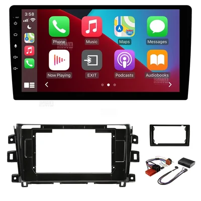 Mongoose Q9WCA + Aerpro AKNI2 Bundle 9" Trapezoid Head Unit with install kit to suit nissan navara 2015-2019 non-nav