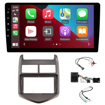 Mongoose Q9WCA + Aerpro AKTGM5 Bundle 9 Inch Trapezoid Head Unit with install kit to suit holden barina tm 2011-2016