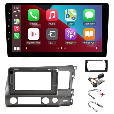 Mongoose Q9WCA + Aerpro AKTHO9 Bundle 9" Trapezoid Head Unit with install kit to suit honda civic 2006-2011 with swc