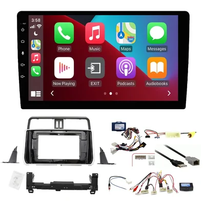 Mongoose Q9WCA 9" Trapezoid Head Unit Bundle for 2017-2020 Toyota LandCruiser Prado 150 Series with Factory Amplifier