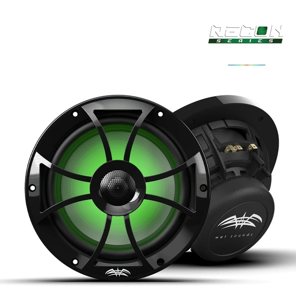 Wet Sounds RECON 8-BG RGB | RECON Series 8-inch High-Output Component Style Coaxial Speakers w/ XS-Black RGB Grilles