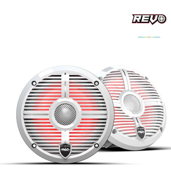 Wet Sounds REVO 6-XW-W V3| REVO Series 6.5-inch High-Output Component Style Coaxial Speakers w/ XW-White RGB Grilles
