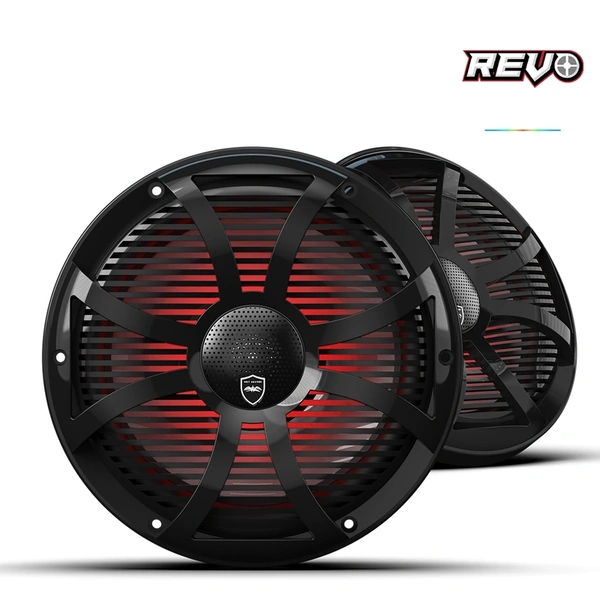 Wet Sounds REVO CX-10 SW-B S2 | REVO Series 10-inch High-Output Component Style Coaxial Speakers w/ SW-Black RGB Grilles