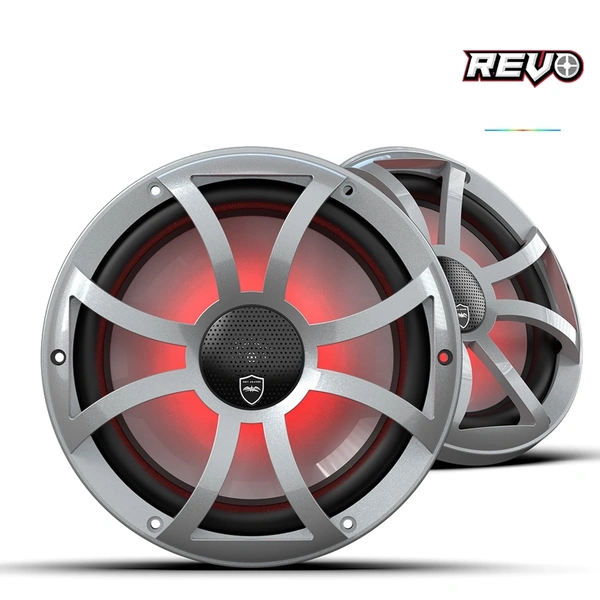 Wet Sounds REVO CX-10 XS-S S2 | REVO Series 10-inch High-Output Component Style Coaxial Speakers w/ XS-Silver RGB Grilles