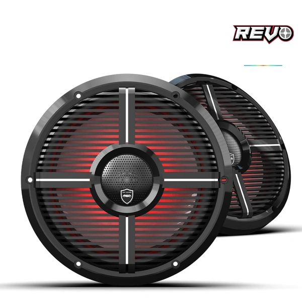 Wet Sounds REVO CX-10 XW-B S2 | REVO Series 10-inch High-Output Component Style Coaxial Speakers w/ XW-Black RGB Grilles