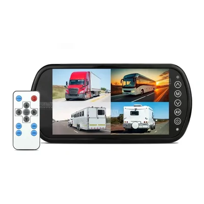 DNA Audio RVM74 7-Inch AHD 4 Channel Rear View TFT-LCD Monitor (Mirror-Style Design)