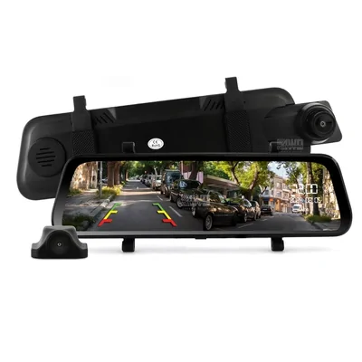 DNA Audio RVS966-AHD 9.66 Inch Touch Screen AHD Mirror Display 1080P Dual Recording, Streaming & Reverse Camera Kit
