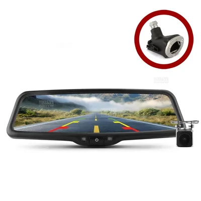 DNA Audio RVS966FM01 Premium OEM Style 9.66 Inch Replacement Mirror & Camera Kit with Auto Brightness