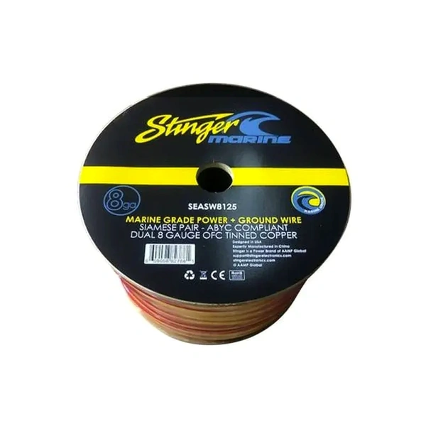 Stinger SEASW8125 Marine 8GA Power & Ground Wire 38m