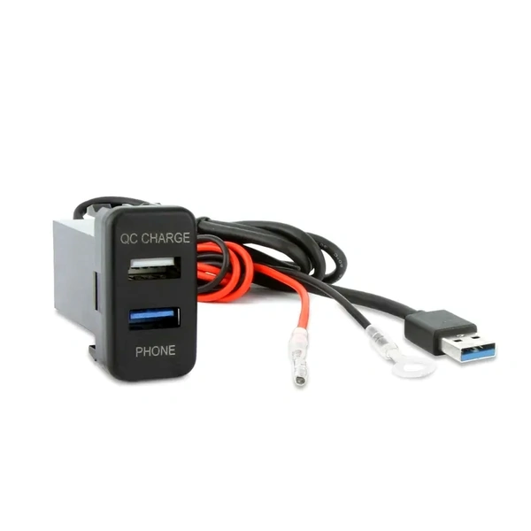 DNA Audio TOYUSB02QC USB3.0 + QC3.0 USB 12VDC Fast Charger To Suit Large Switch Sockets In Toyota Vehicles