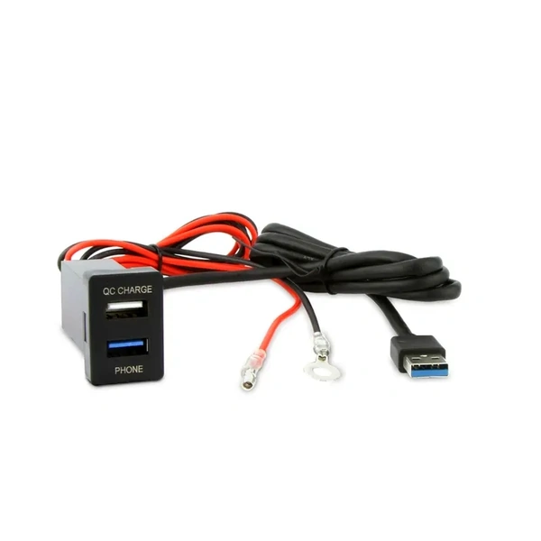 DNA Audio TOYUSB03QC USB3.0 + QC3.0 USB 12VDC Fast Charger To Suit Small Switch Sockets In Toyota Vehicles