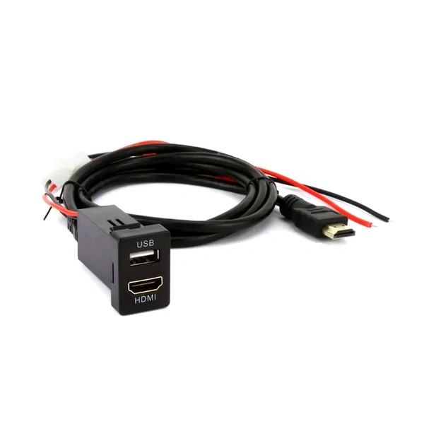 DNA Audio TOYUSB03QCH Factory Fit USB 12VDC Fast Charger+ HDMI Sockets To Suit Toyota Small Switch Sockets