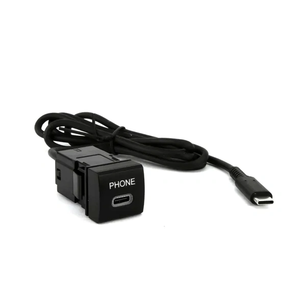 DNA Audio TOYUSB04C Factory Fit USB-C Socket To USB-C Plug To Suit Small Square Switch Sockets In Toyota Vehicles - 1 Metre