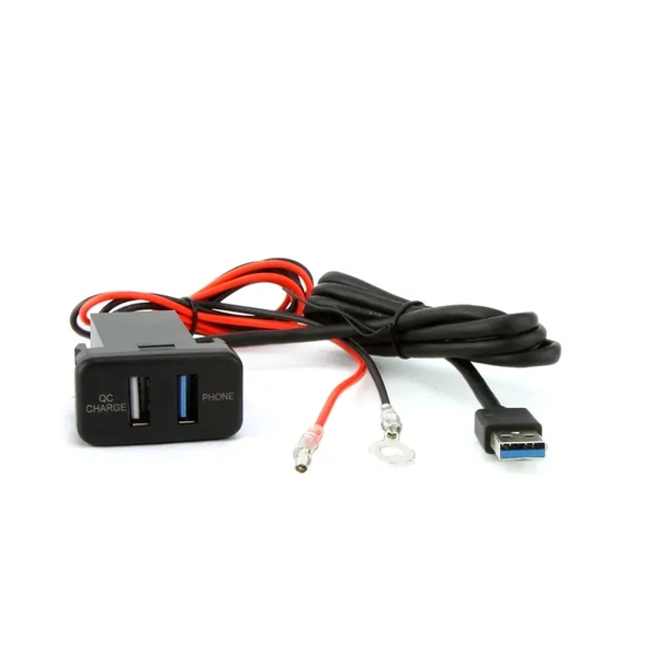 DNA Audio TOYUSB05QC Large Horizontal USB QC Switch Sockets In Toyota Landcruiser Vehicles