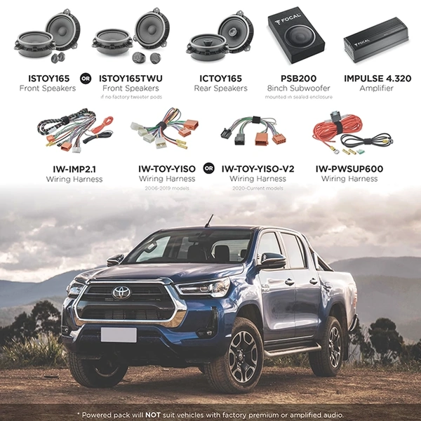 Focal Amplifier & Speakers Power Pack Fits Toyota Hilux 6.1 Pack