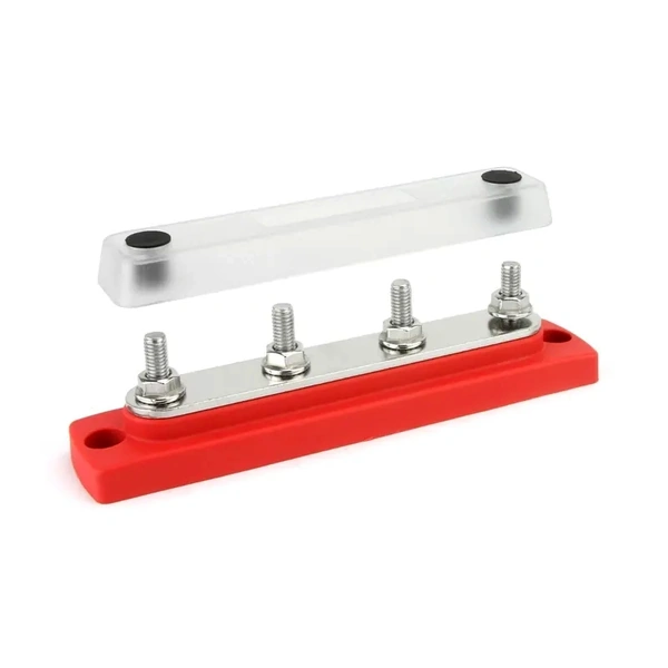 DNA Audio WBB4M6R 4x M6 Stud 150a 12-48Vdc Busbar - Red