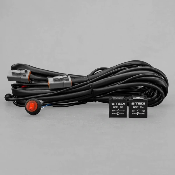 STEDI Dual Relay/Dual Connector Plug & Play SMART Harness High Beam Driving Light Wiring WIRQKFT-SMART-DUAL-RELAY