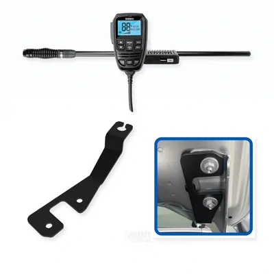 Ford Ranger Uniden X76 Value Pack 5W UHF CB Radio & Antenna with Bonnet Bracket Essential Install Bundle 2022-Onwards