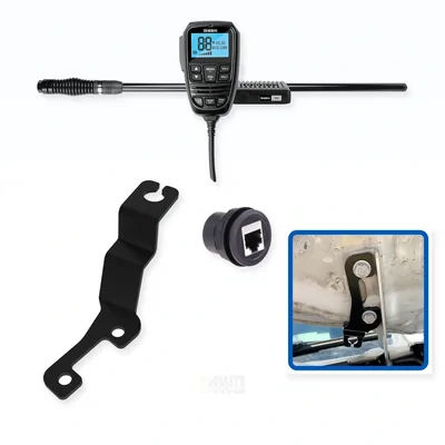 Holden Colorado Uniden X76 Value Pack 5W UHF CB Radio & Antenna with Bonnet Bracket Integrated Install Bundle 2017-2020