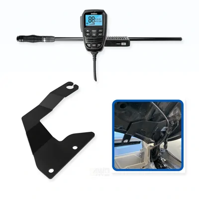 Jeep Grand Cherokee Uniden X76 Value Pack 5W UHF CB Radio & Antenna with Bonnet Bracket Essential Install Bundle 2011-2021