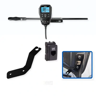 Nissan Patrol Uniden X76 Value Pack 5W UHF CB Radio & Antenna with Bonnet Bracket Integrated Install Bundle 2013-Onwards