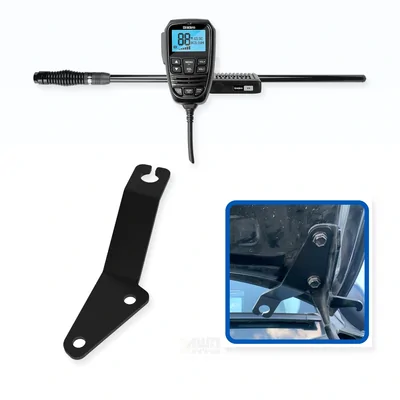 Toyota Prado 150 Series Uniden X76 Value Pack 5W UHF CB Radio & Antenna with Bonnet Bracket Essential Install Bundle 2009-2024
