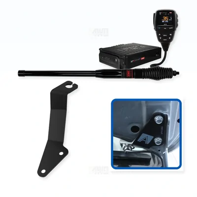 Toyota LandCruiser 200 Series GME XRS-375C4P 5W UHF CB Radio & Antenna with Bonnet Bracket Essential Install Bundle 2016-2021