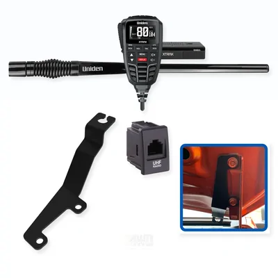 Isuzu MU-X Uniden XTRAK 80 5W UHF CB Radio & Antenna Integrated Install Bundle 2021-Onwards