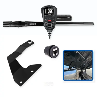 Jeep Grand Cherokee Uniden XTRAK 80 5W UHF CB Radio & Antenna Integrated Install Bundle 2011-2021